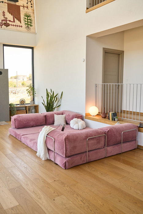 Atelier Del Sofa Sofá-Cama Esquinero Kanyon - Rosa